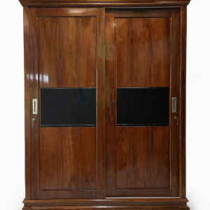 Lemari Jati Jepara Pintu Sliding Minimalis Panel Hitam Modern | AKT1AB-005