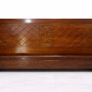 Tempat Tidur Jati Jepara Minimalis Motif Geometris | AKT2TT-005