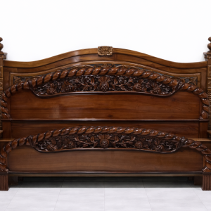 Tempat Tidur Jati Jepara Ukiran Klasik Royal Mewah | AKT2TT-006