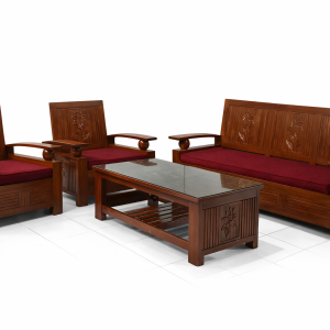 Kursi Tamu Jati Simple Ukir Daun Elegan | BRT6KT-008