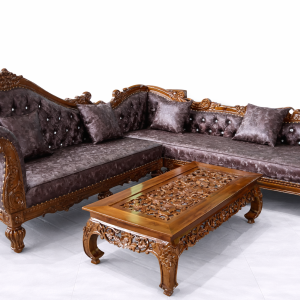 Kursi Tamu Sudut Jati Natural Finishing Mewah | BRT6KT-009