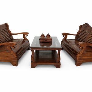 Kursi Tamu Kayu Jati Modern 2 Dudukan Set | BRT6KT-010
