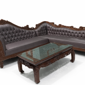 Kursi Tamu Sudut Elegan Jati Jepara Finishing Dark | BRT6KT-014