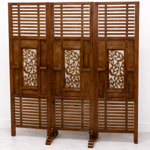 Partisi Ruangan Jati Jepara Daun Motif Artistik | IDD22PR-001