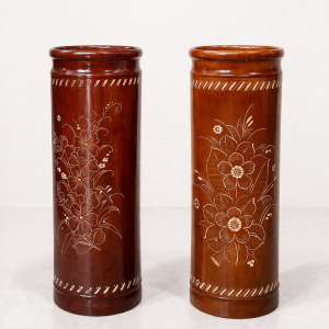 Vas Bunga Kayu Jati Elegan Handmade Jepara | IDD23VB-001